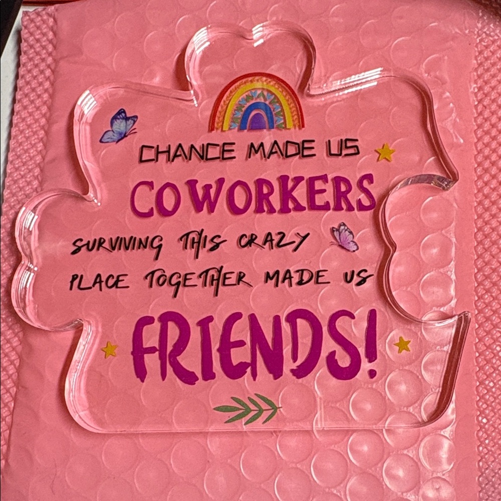 Pink Puzzle Piece Decor with Friendship Quote - Picture 3 of 3